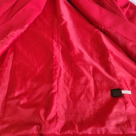 Tahari Arthur S. Levine Red Lined Sz. 14 Jacket with Pockets - Picture 7 of 10